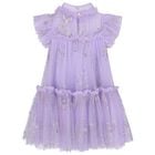 فستان تول مزخرف باللون البنفسجي للبنات, 1, hi-res