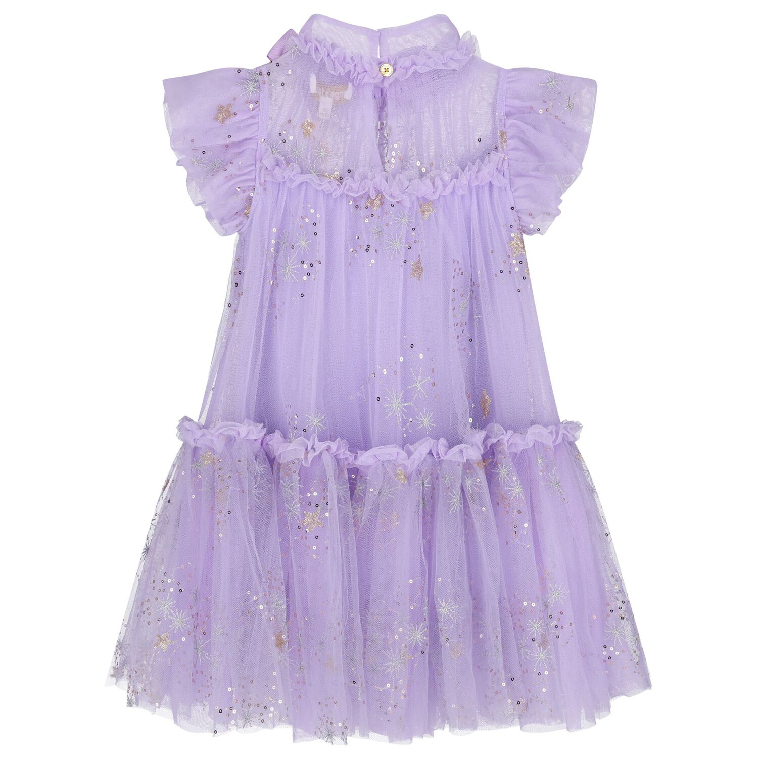 فستان تول مزخرف باللون البنفسجي للبنات, 1, hi-res
