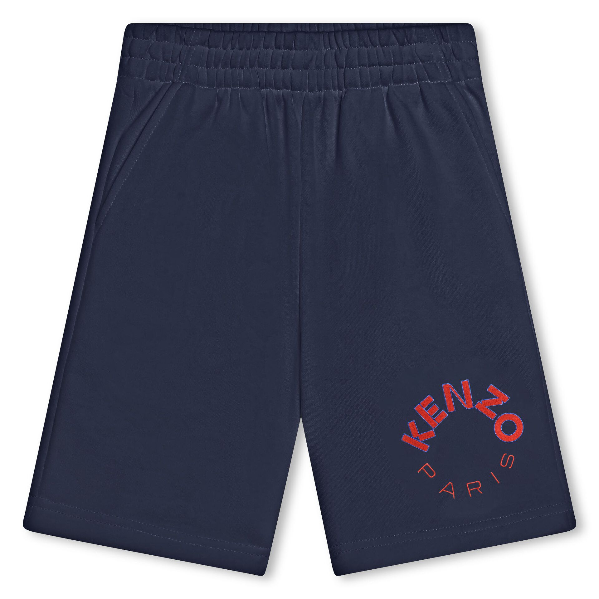 Kenzo Kids logo-embroidered cotton bermuda shorts - Blue