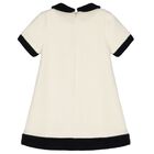 Girls Ivory & Black Weave Dress, 1, hi-res