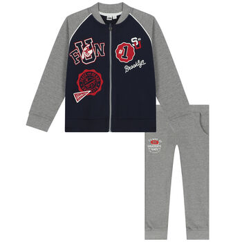 Boys Navy & Grey Tracksuit