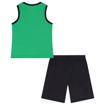 Boys Green & Black Jordan Shorts Set