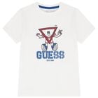 Boys White Logo T-Shirt, 1, hi-res