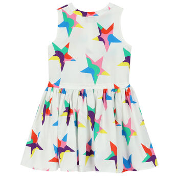 Girls White Stars Dress