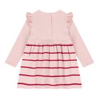 Baby Girls Pink Logo Striped Dress, 2, hi-res