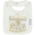 Baby Girls Ivory & Pink Carousel Bib, 2, hi-res