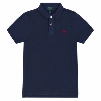 Boys Navy Logo Polo Shirt