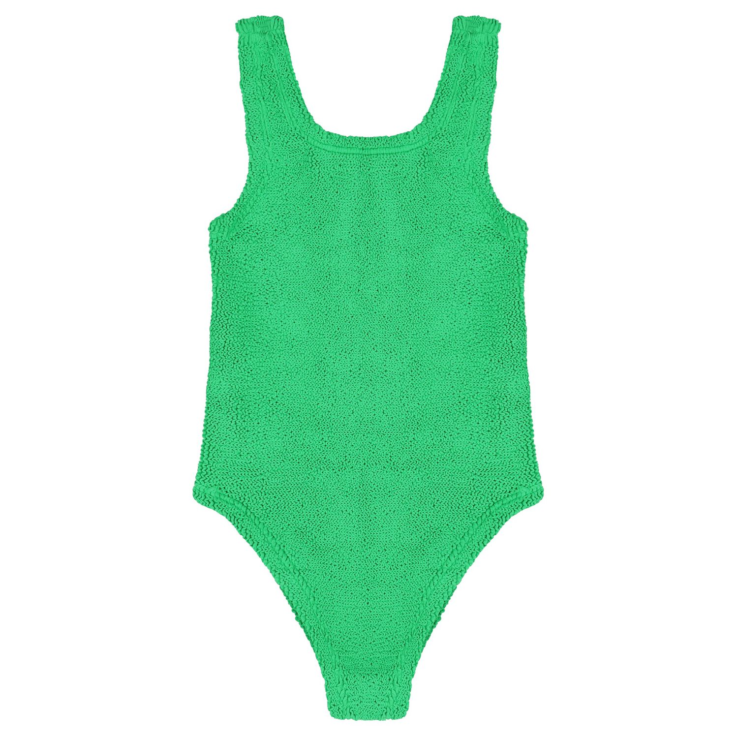 Girls Green Crinkle Swimsuit , 6, hi-res