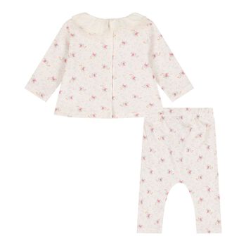 Baby Girls Pale Pink Floral Leggings Set