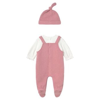 Baby Girls Pink & Ivory Ruffle Babygrow Set