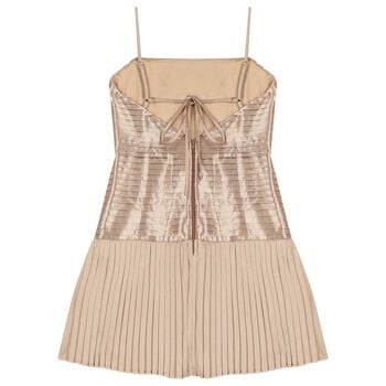 Girls Gold Pleated Dress