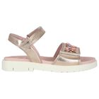 Girls Gold Butterfly Sandals, 2, hi-res