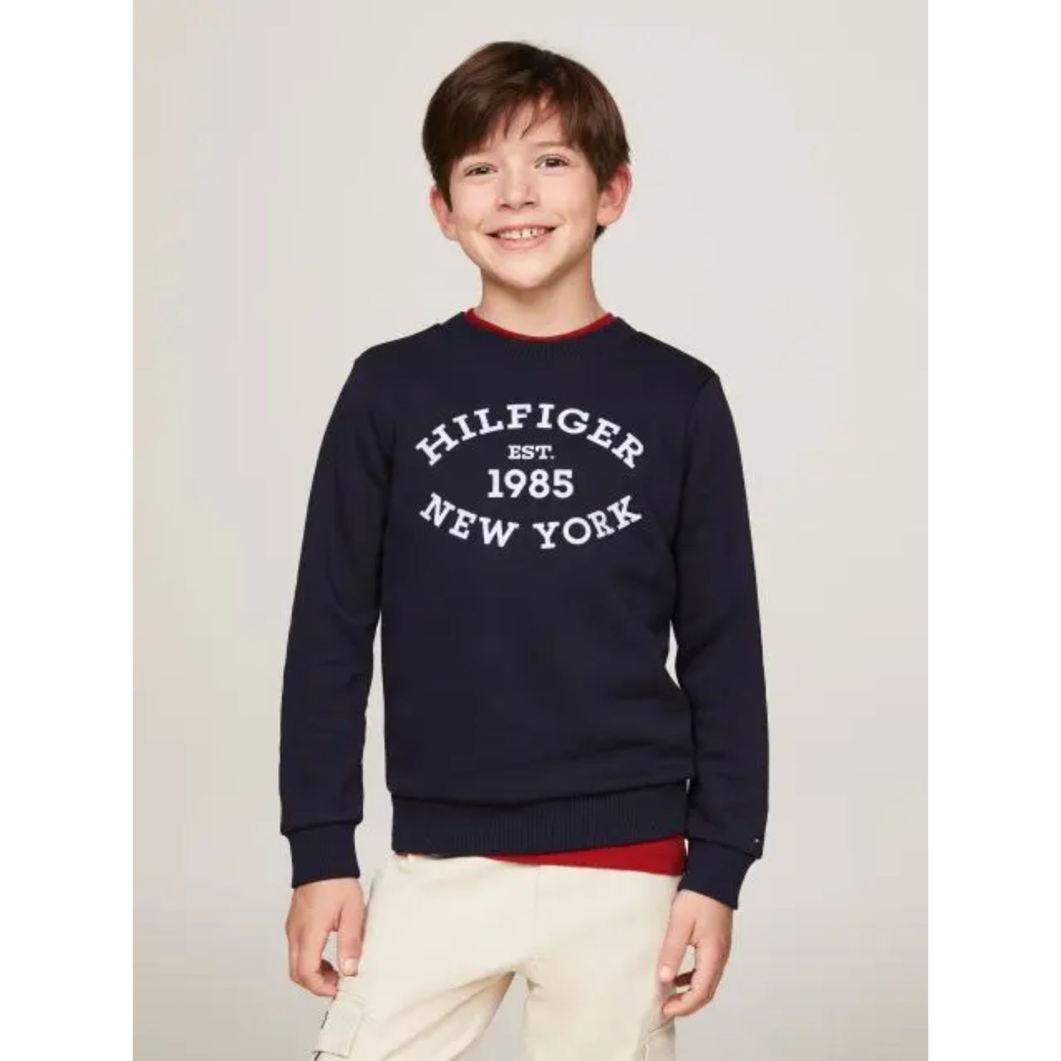 Boys Navy Blue Logo Sweatshirts, 1, hi-res image number null