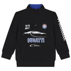 Boys Black Logo Sweatshirt, 1, hi-res