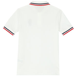 Boys White Bear Logo PiquÃ© Polo Shirt