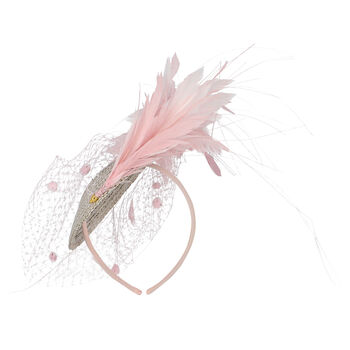 Girls Pink Feather Headband