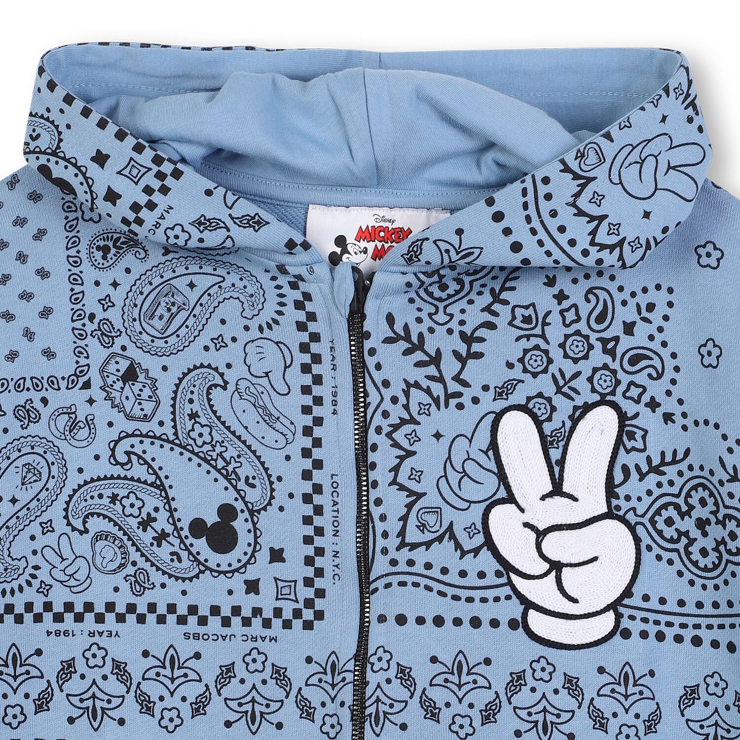 Blue Bandana Disney Hooded Zip Up Top, 1, hi-res image number null