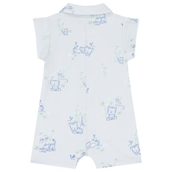 Baby Boys Blue Tiger Romper