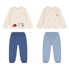 بدله رياضيه للاولاد باللون العاجى والازرق ( 2 قطعه ), 2, hi-res