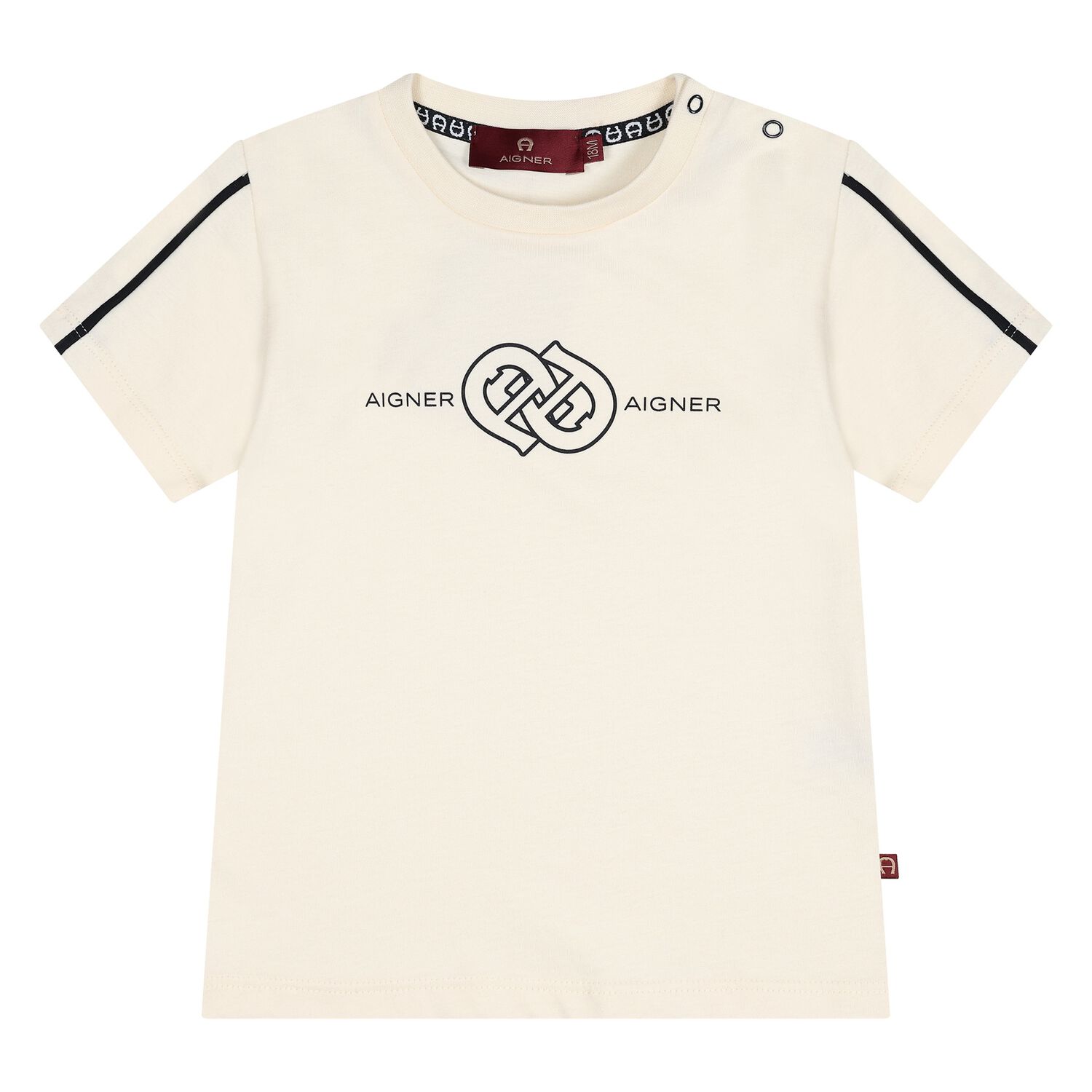 Younger Boys Beige Logo T-Shirt, 1, hi-res
