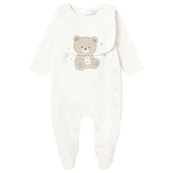 Ivory Teddy Bear Babygrow Gift Set
