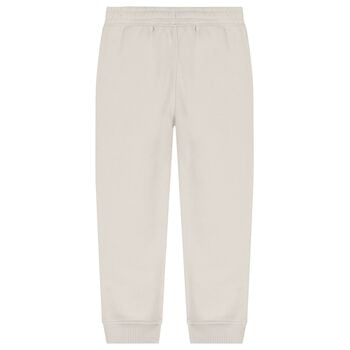 Boys Beige Logo Joggers
