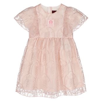 Younger Girls Pink Logo Dress