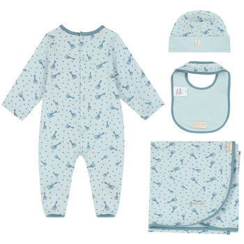 Baby Boys Blue Logo Babygrow Set