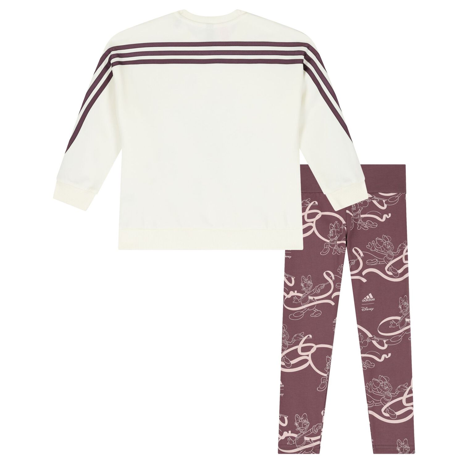 Girls Ivory & Purple Daisy Duck Logo Leggings Set, 1, hi-res image number null