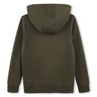 Boys Green Logo Hooded Zip Up Top, 1, hi-res
