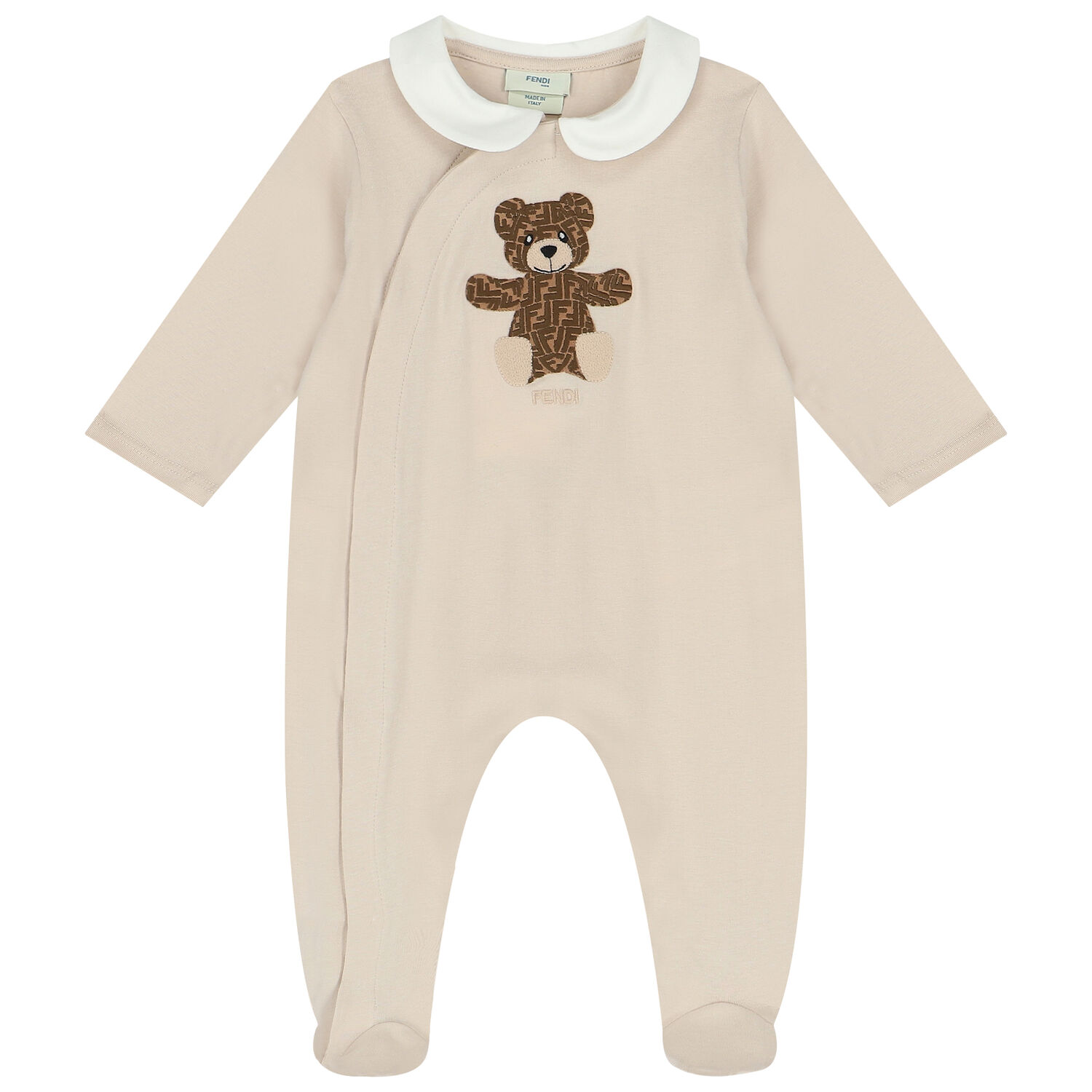 Beige Teddy Logo Babygrow Set, 1, hi-res image number null