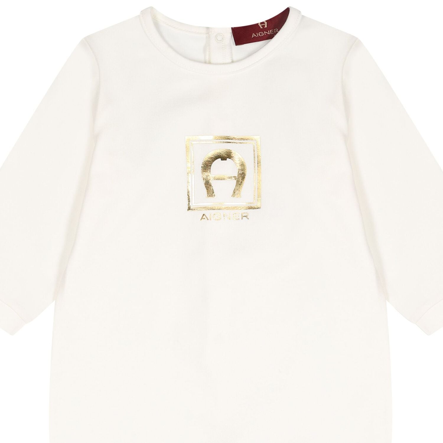 Ivory & Gold Logo Babygrow, 1, hi-res