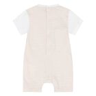 White & Beige Striped Baby Romper, 1, hi-res