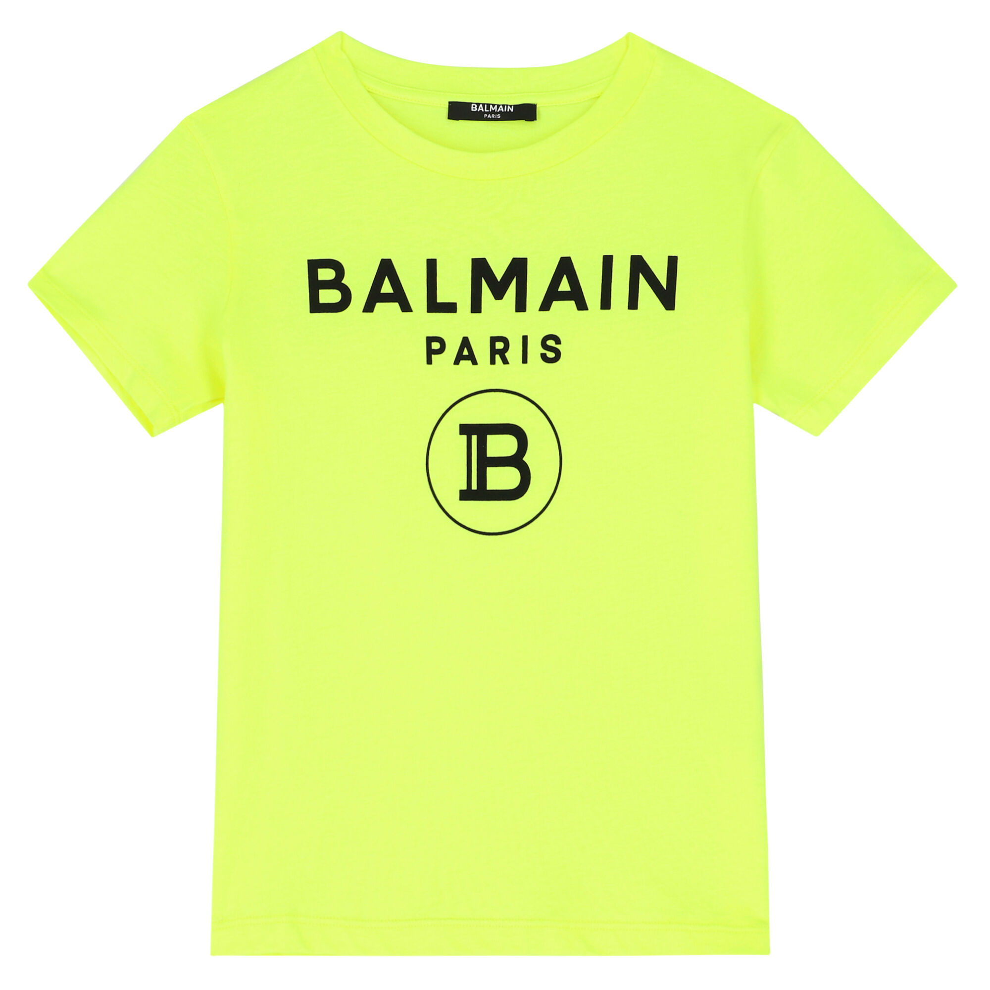 Balmain Boys Neon Green Logo T-Shirt | Junior Couture USA