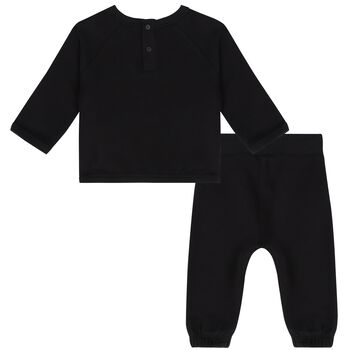 Baby Boys Black Logo Tracksuit