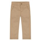 Younger Boys Beige Trousers, 1, hi-res