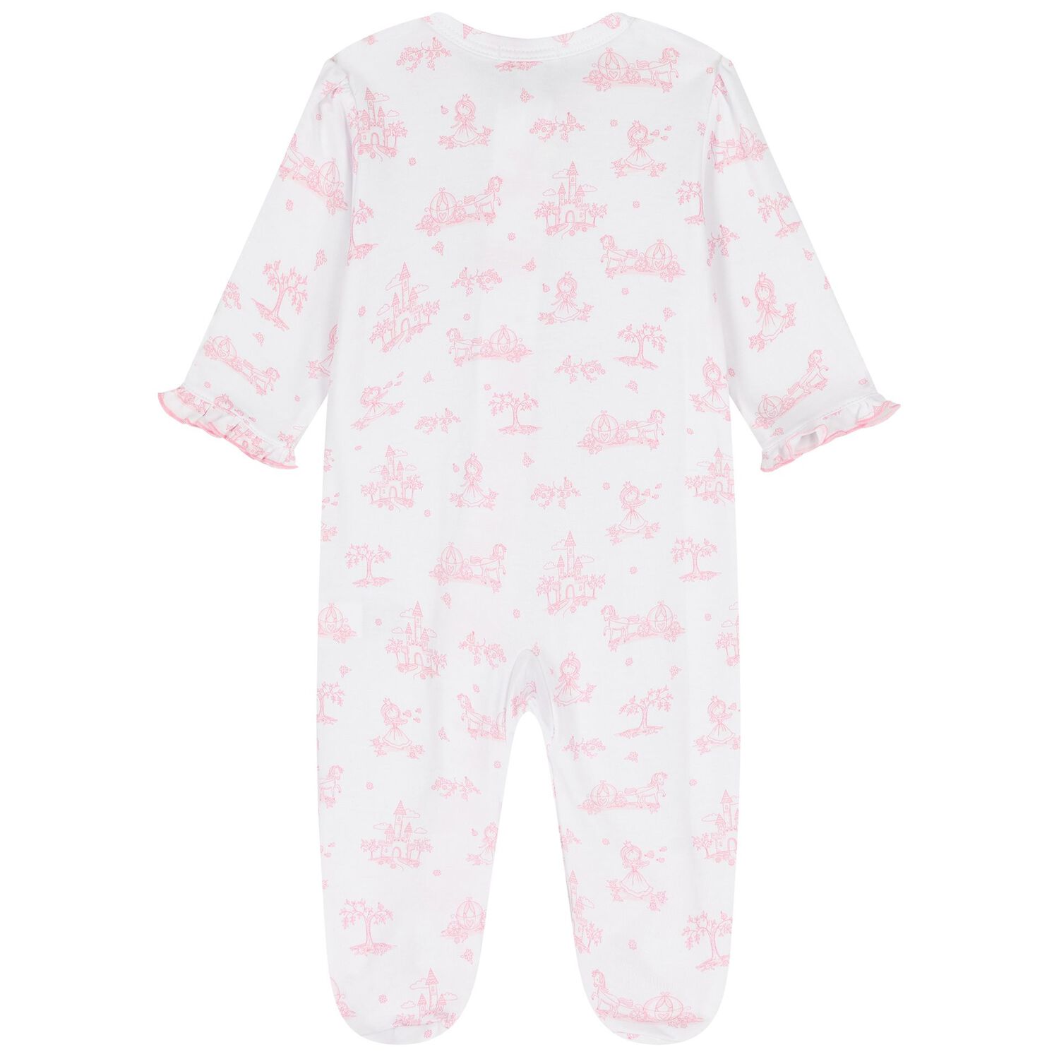 Baby Girls White & Pink Princess Adventure Babygrow, 1, hi-res