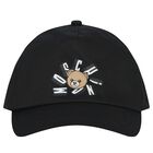 Black Teddy Bear Logo Cap, 2, hi-res