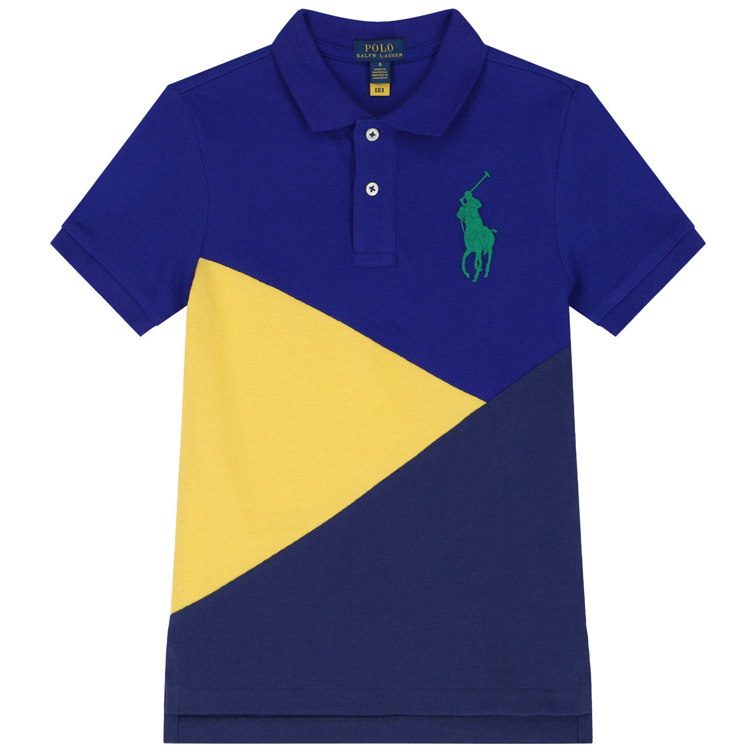 Ralph Lauren Boys Blue & Yellow Logo Polo Shirt | Junior Couture