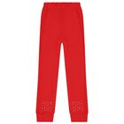 Girls White & Red Ruffled Tracksuit Set, 1, hi-res