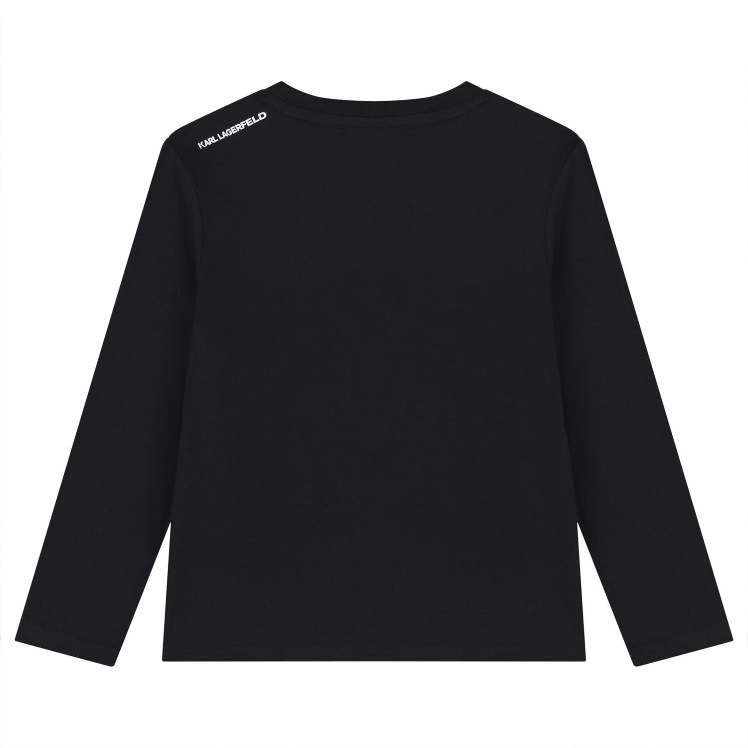 Boys Black Ikonik Karl Long Sleeve Top, 1, hi-res