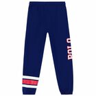 Girls Blue Logo Joggers, 1, hi-res