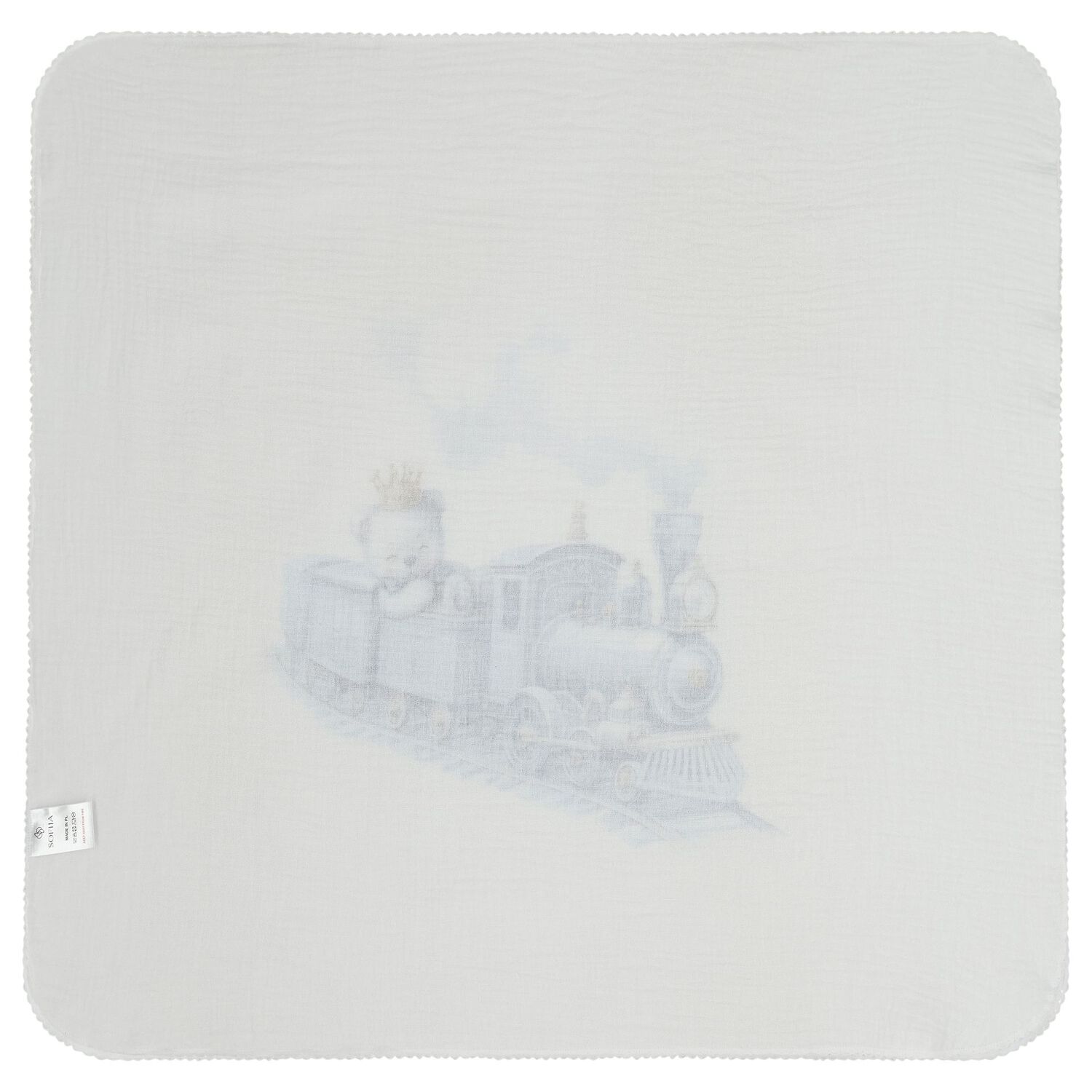 لفافة الموسلين للأولاد بطبعة تيدي بير باللون الأزرق ( من قطعتين ), 1, hi-res