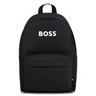 Boys Black Logo Backpack ( 42cm ), 1, hi-res