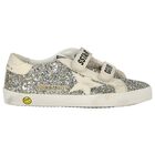Girls Silver & Gold Embellished Velcro May Trainers, 1, hi-res