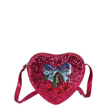 Girls Pink Bow & Cherry Handbag