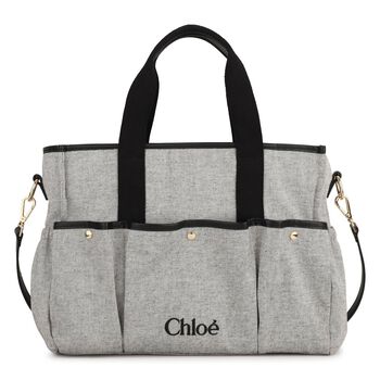 Grey Logo Canvas Baby Changing Bag ( 33cm )