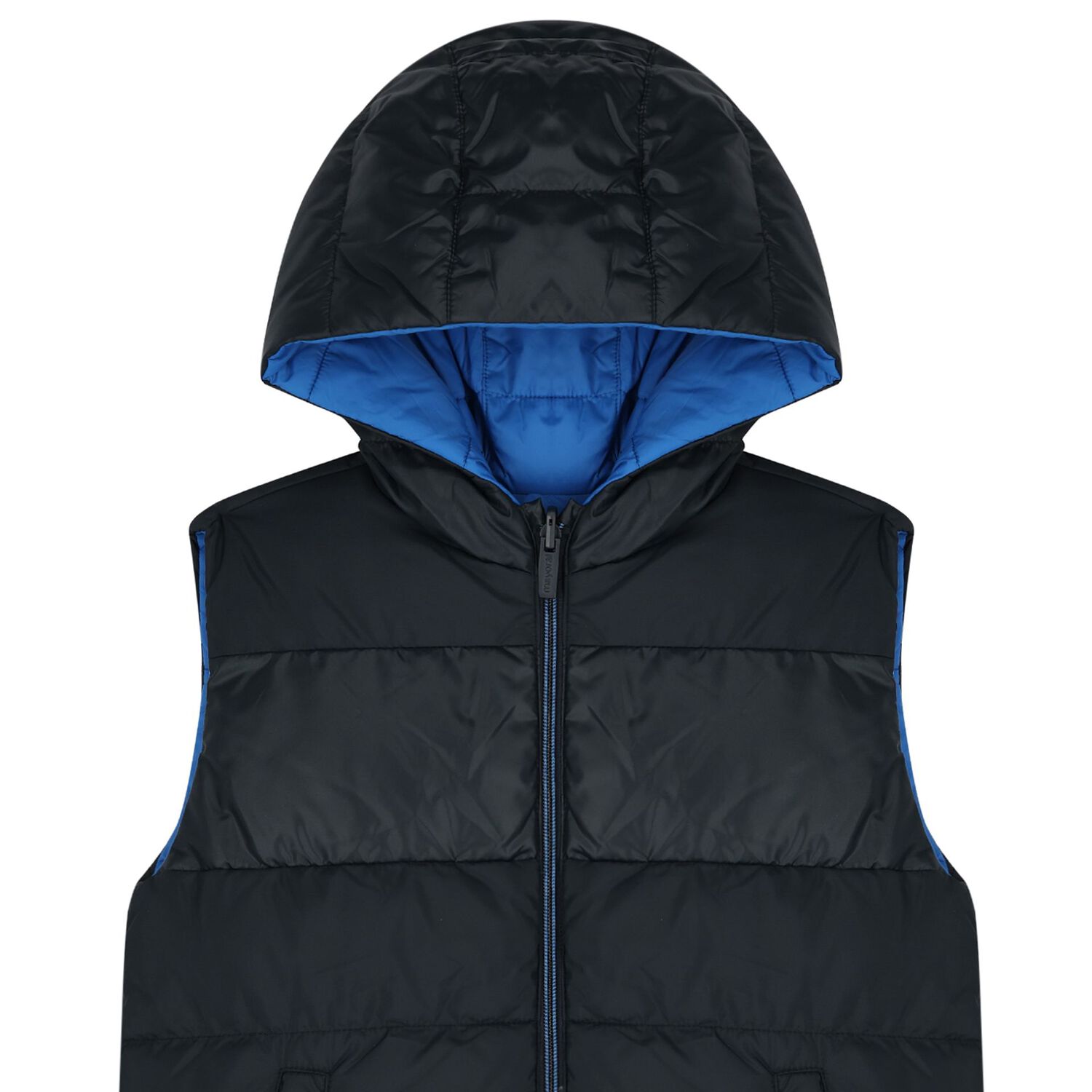 Boys Navy Blue & Blue Reversible Padded Gilet, 1, hi-res image number null