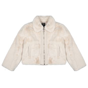 Girls Ivory Fur Jacket