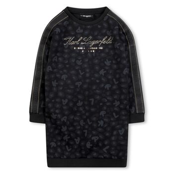 Girls Black Logo Dress